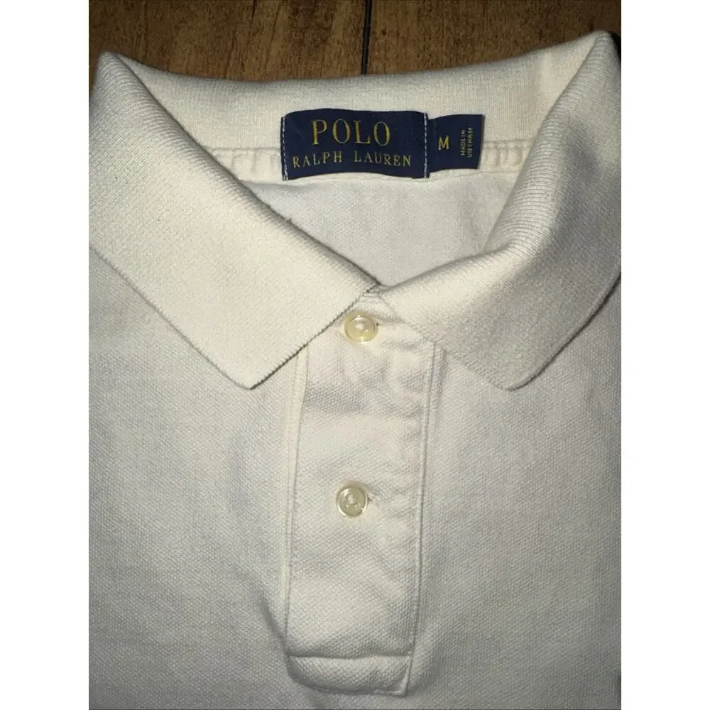 Polo Ralph Lauren Cream Polo Shirt Medium 21x25